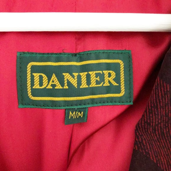 Vintage Danier Suede Plaid Check Red Blazer Jacket - Picture 4 of 10
